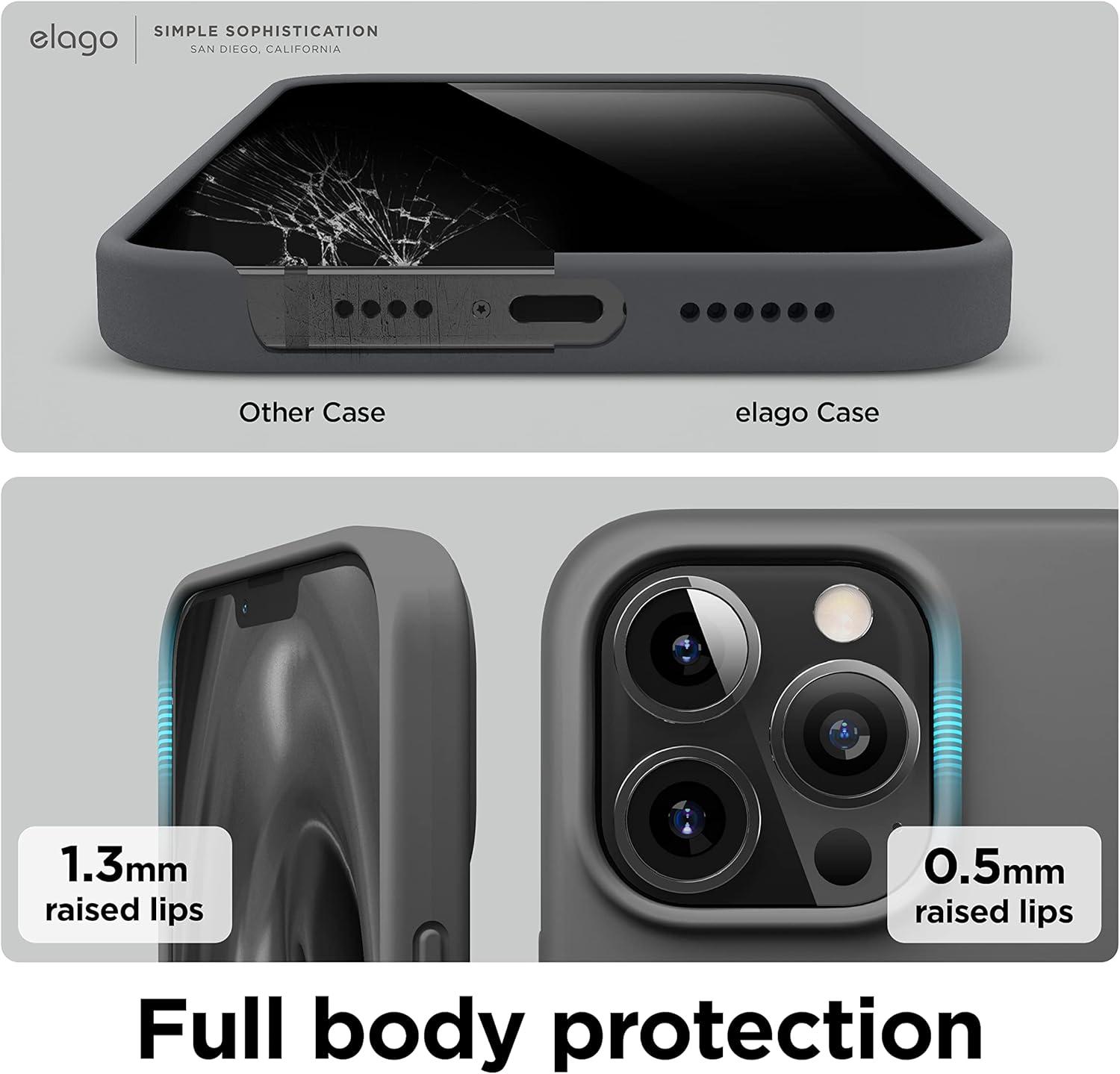 imageelago Liquid Silicone Case Compatible with iPhone 13 Pro Max 67 inches Premium Silicone Case Full Protection Case  Shockproof Cover with 3 Structure WhiteEdark grey