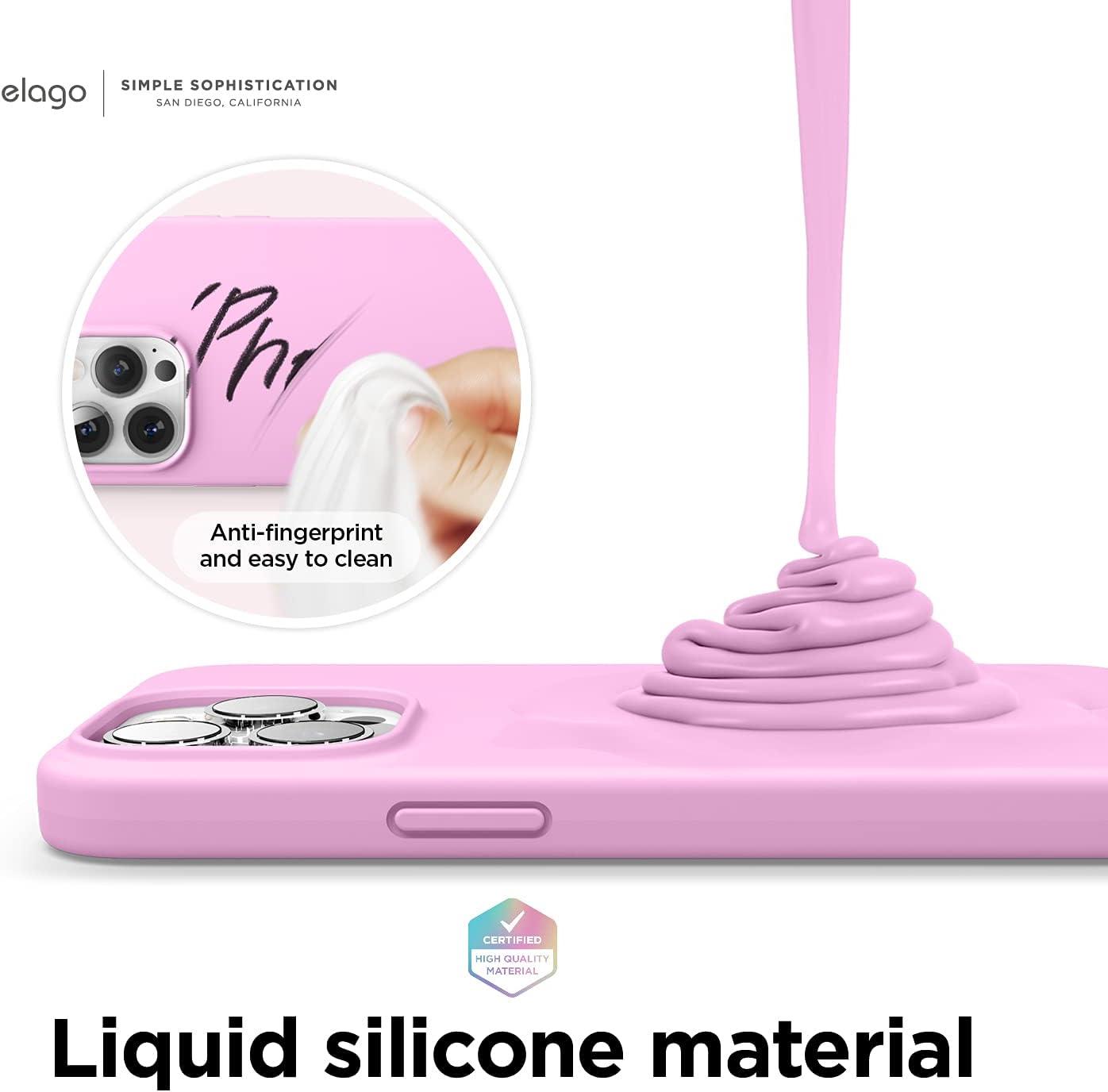 imageelago Liquid Silicone Case Compatible with iPhone 13 Pro Max 67 inches Premium Silicone Case Full Protection Case  Shockproof Cover with 3 Structure WhiteHot Pink