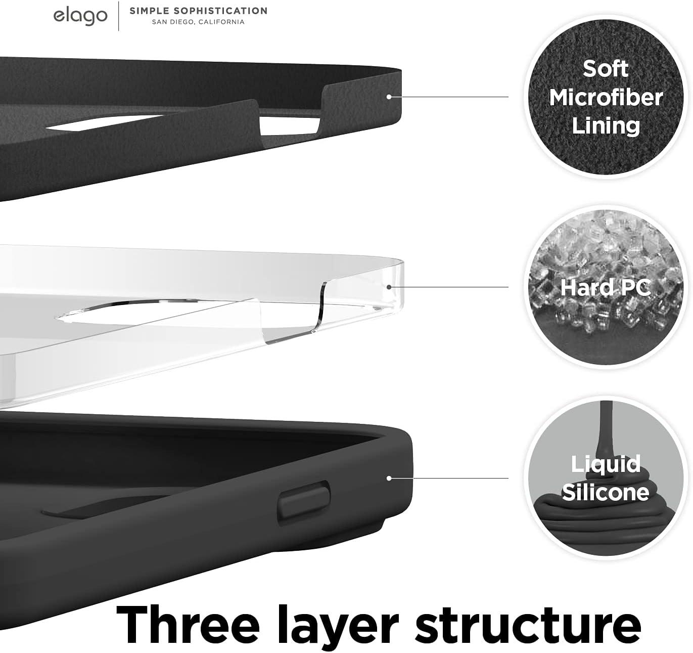imageelago Liquid Silicone Case Compatible with iPhone 13 Pro Max 67 inches Premium Silicone Case Full Protection Case  Shockproof Cover with 3 Structure WhiteBlack