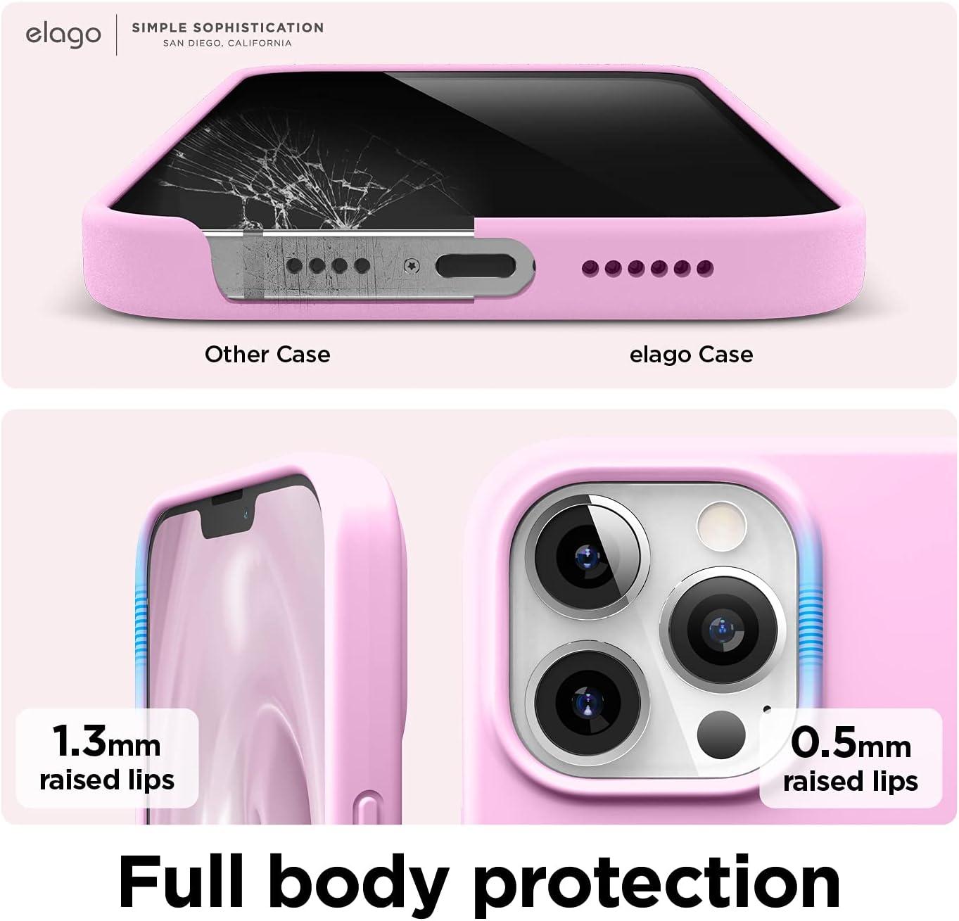 imageelago Liquid Silicone Case Compatible with iPhone 13 Pro Max 67 inches Premium Silicone Case Full Protection Case  Shockproof Cover with 3 Structure WhiteHot Pink