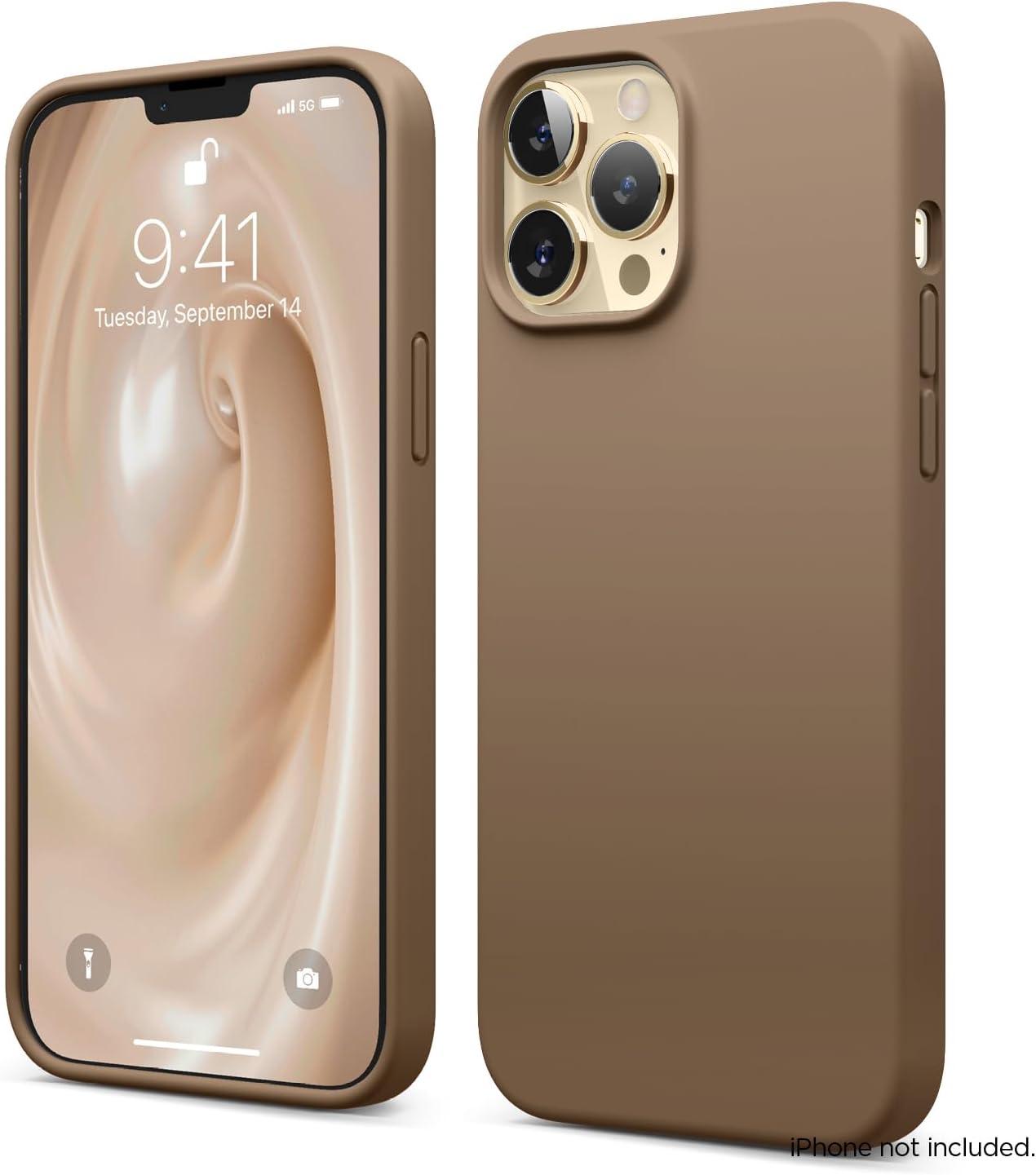 imageelago Liquid Silicone Case Compatible with iPhone 13 Pro Max 67 inches Premium Silicone Case Full Protection Case  Shockproof Cover with 3 Structure WhiteBrown