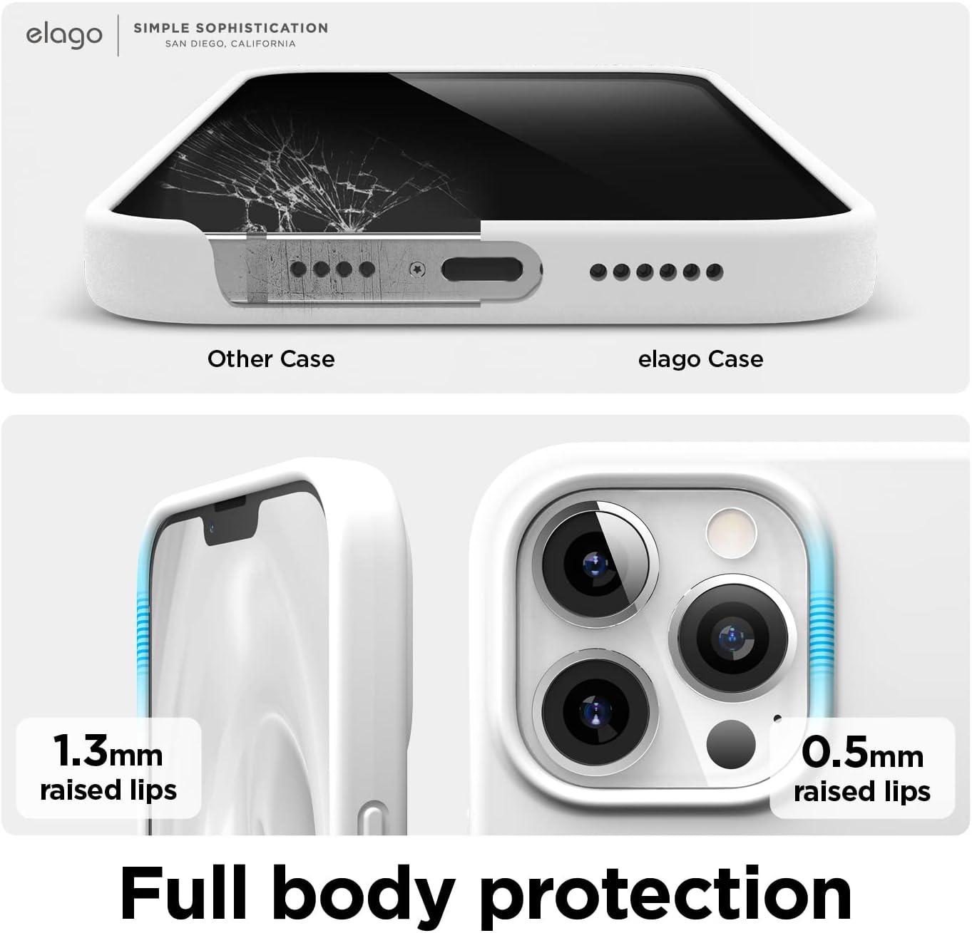 imageelago Liquid Silicone Case Compatible with iPhone 13 Pro Max 67 inches Premium Silicone Case Full Protection Case  Shockproof Cover with 3 Structure Whitewhite