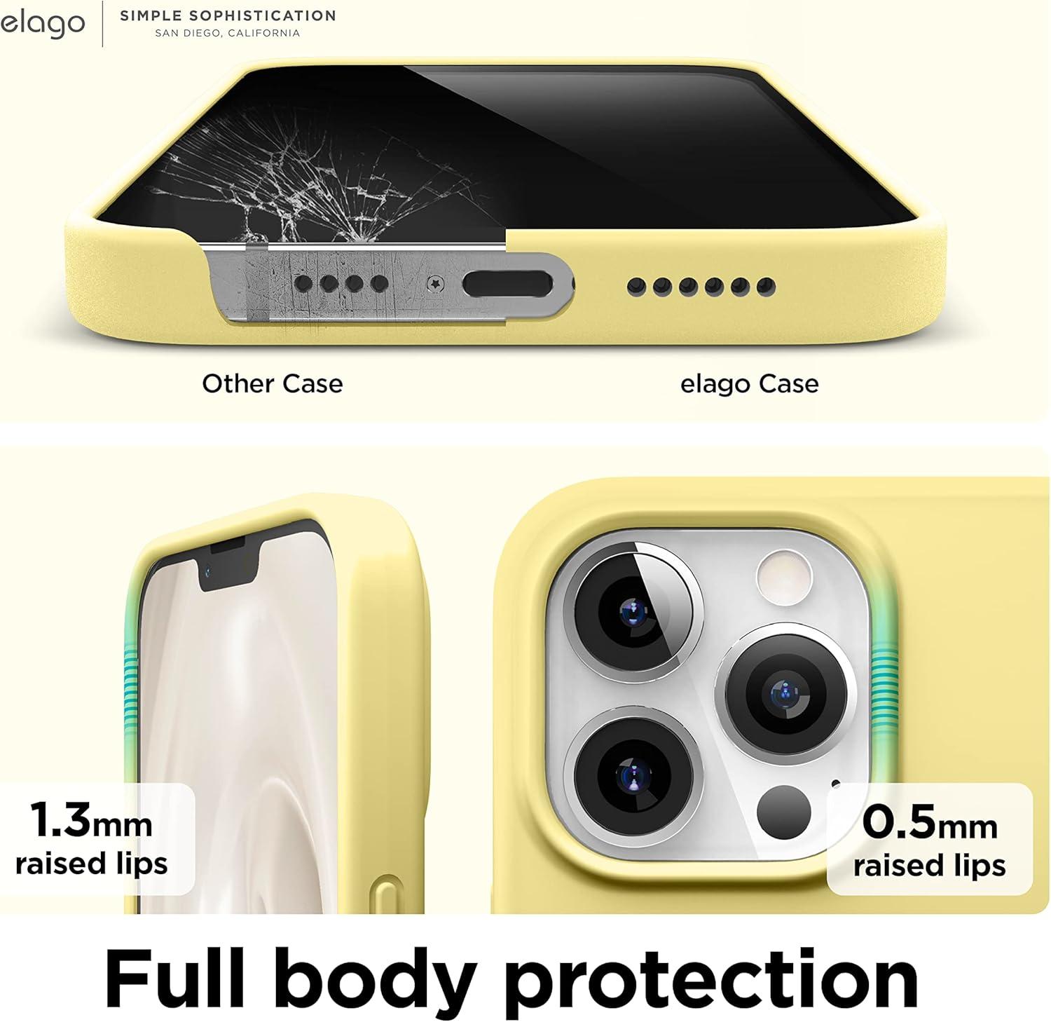 imageelago Liquid Silicone Case Compatible with iPhone 13 Pro Max 67 inches Premium Silicone Case Full Protection Case  Shockproof Cover with 3 Structure WhiteYellow