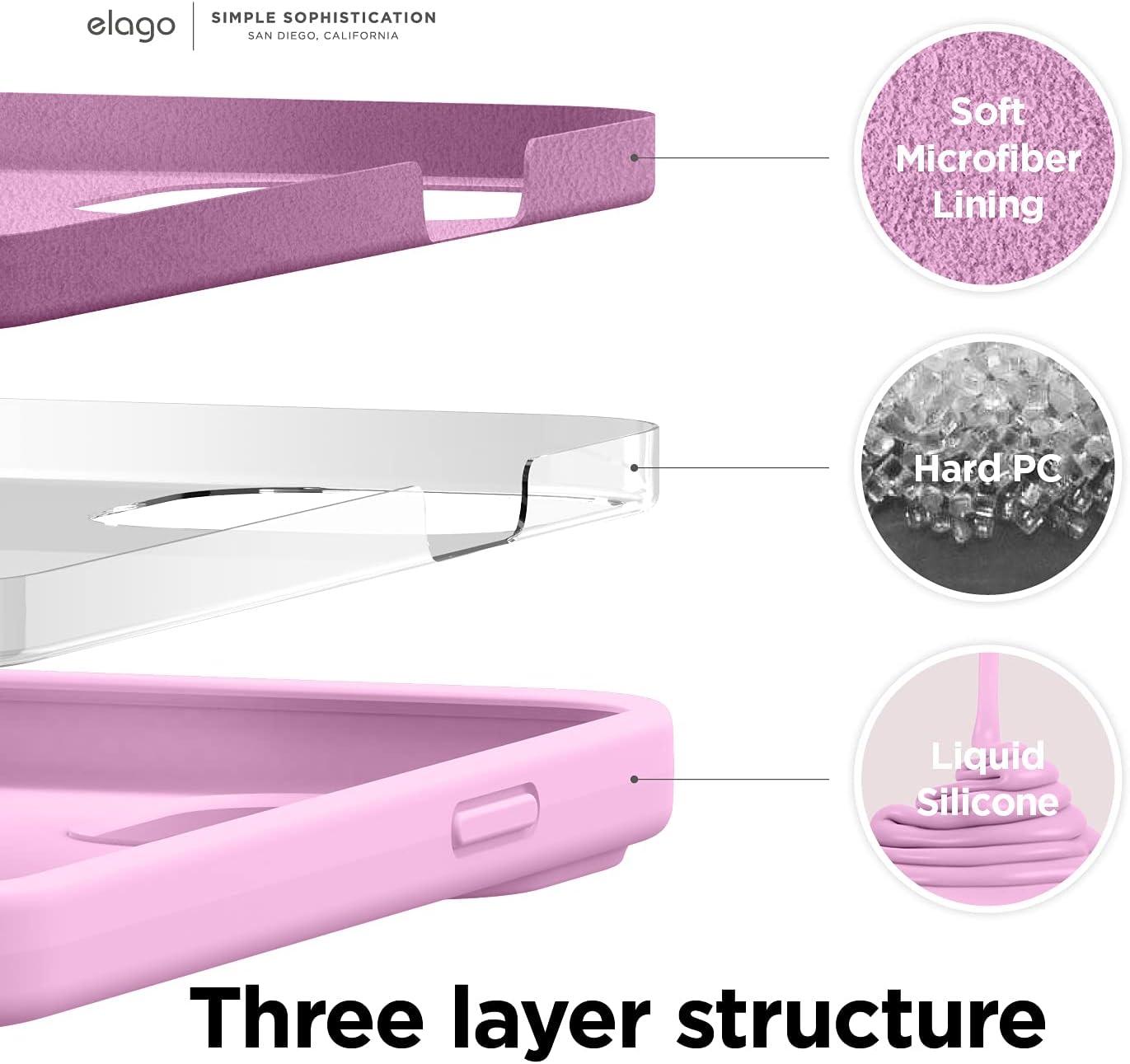 imageelago Liquid Silicone Case Compatible with iPhone 13 Pro Max 67 inches Premium Silicone Case Full Protection Case  Shockproof Cover with 3 Structure WhiteHot Pink