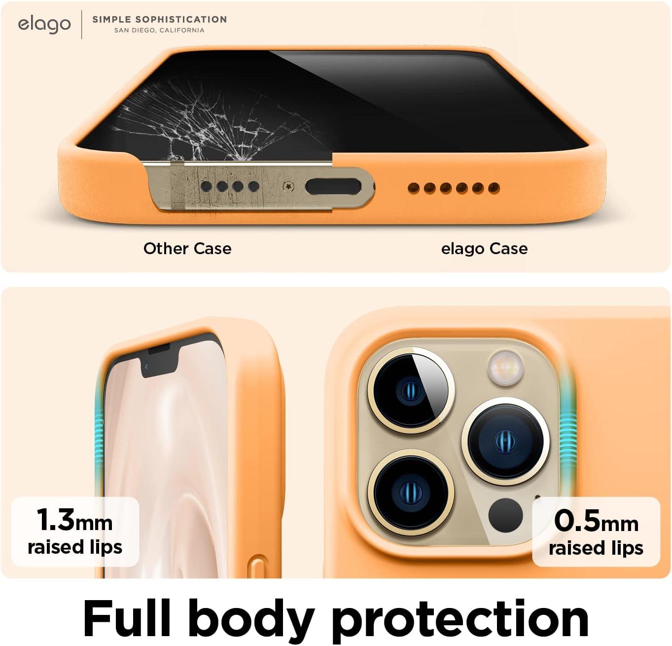 imageelago Liquid Silicone Case Compatible with iPhone 13 Pro Max 67 inches Premium Silicone Case Full Protection Case  Shockproof Cover with 3 Structure WhiteOrange