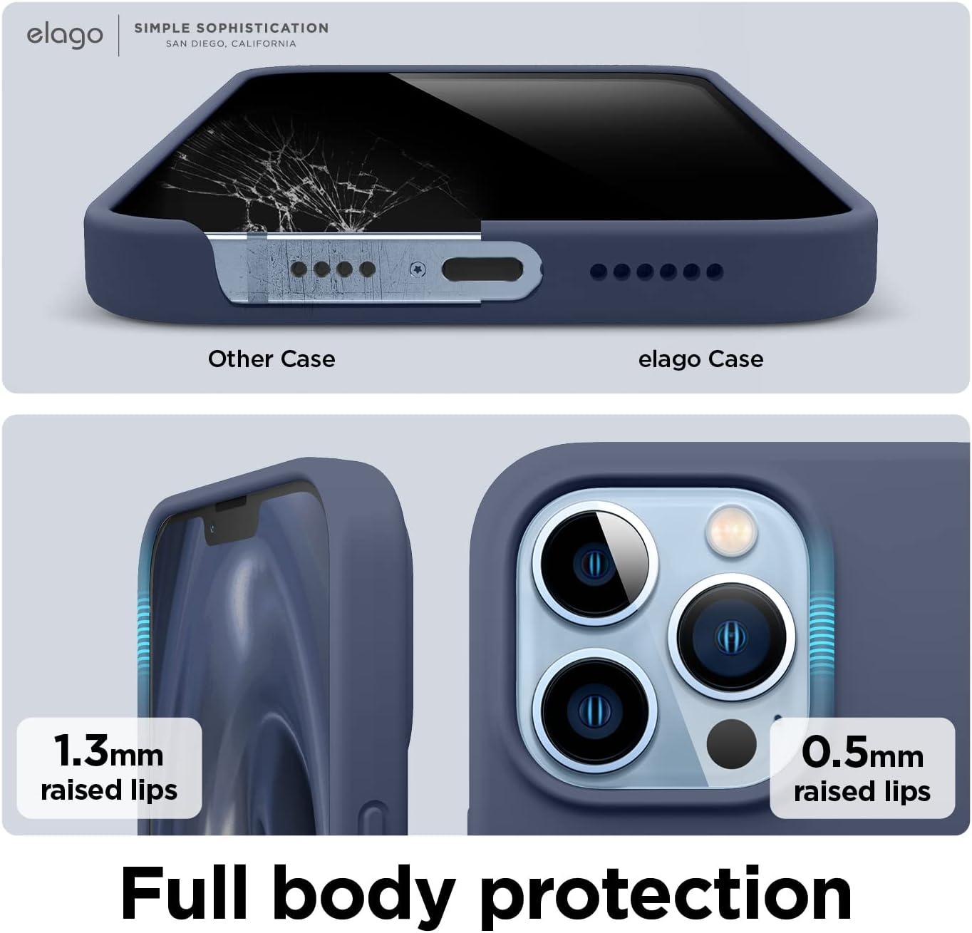 imageelago Liquid Silicone Case Compatible with iPhone 13 Pro Max 67 inches Premium Silicone Case Full Protection Case  Shockproof Cover with 3 Structure WhiteBlue