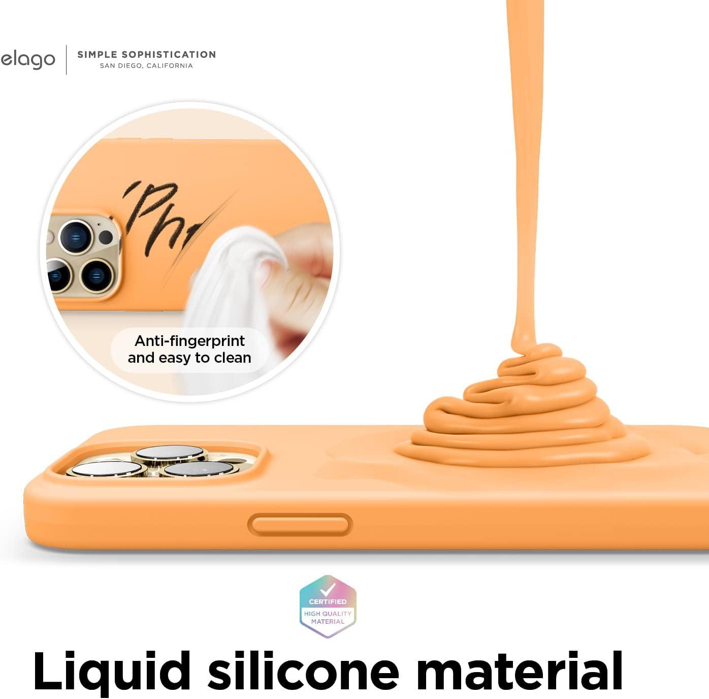 imageelago Liquid Silicone Case Compatible with iPhone 13 Pro Max 67 inches Premium Silicone Case Full Protection Case  Shockproof Cover with 3 Structure WhiteOrange