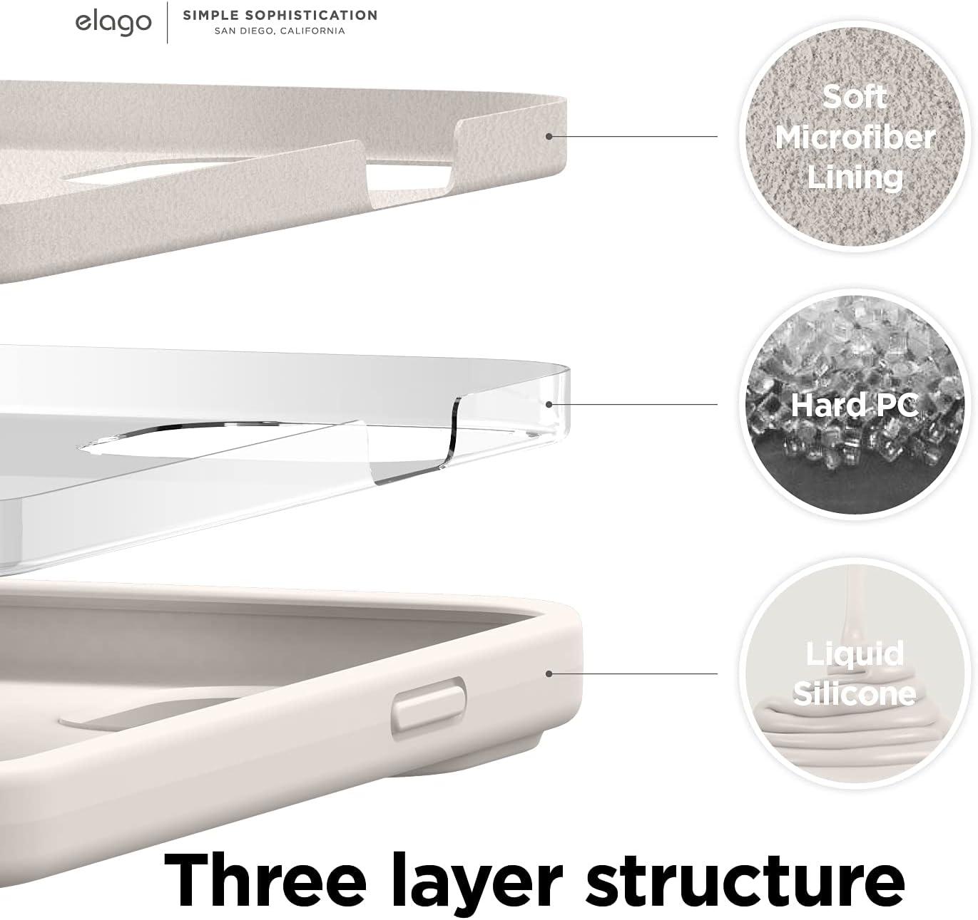 imageelago Liquid Silicone Case Compatible with iPhone 13 Pro Max 67 inches Premium Silicone Case Full Protection Case  Shockproof Cover with 3 Structure WhiteStone