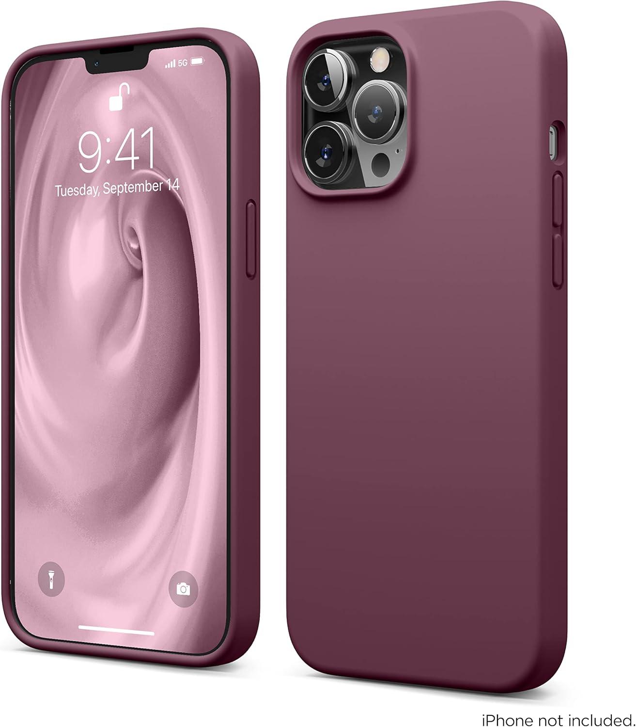 imageelago Liquid Silicone Case Compatible with iPhone 13 Pro Max 67 inches Premium Silicone Case Full Protection Case  Shockproof Cover with 3 Structure WhiteBurgundy