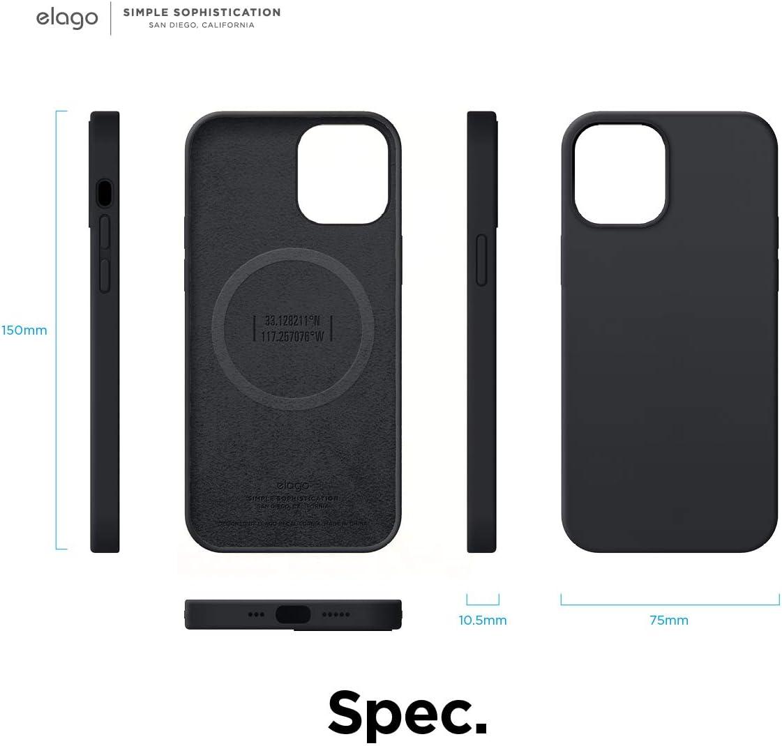 imageelago Magnetic Silicone Case Lovely Pink for iPhone 1212 Pro Builtin Magnets Compatible with MagSafe Accessories CaseBlack