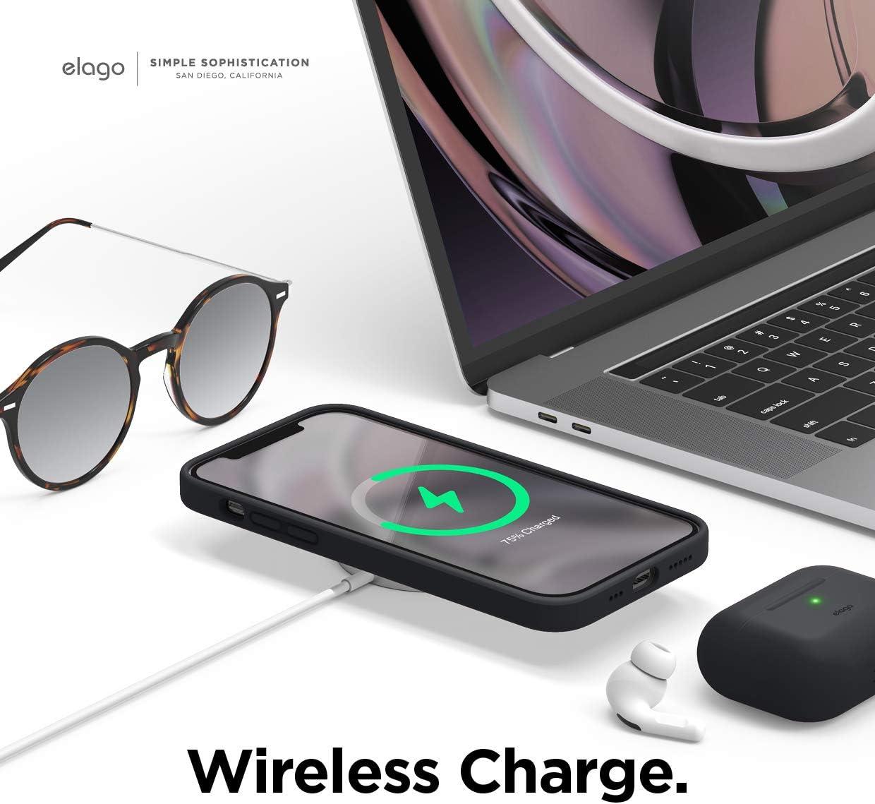 imageelago Magnetic Silicone Case Lovely Pink for iPhone 1212 Pro Builtin Magnets Compatible with MagSafe Accessories CaseBlack
