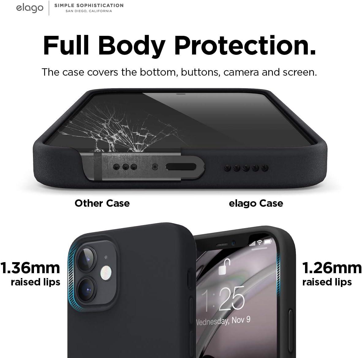 imageelago Magnetic Silicone Case Lovely Pink for iPhone 1212 Pro Builtin Magnets Compatible with MagSafe Accessories CaseBlack