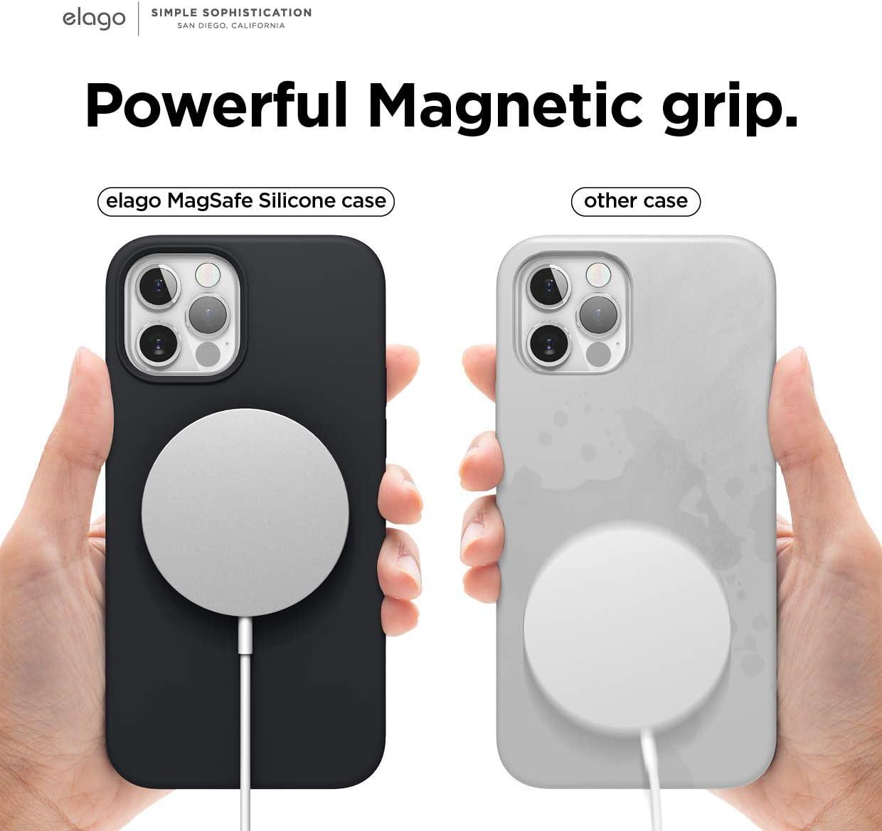 imageelago Magnetic Silicone Case Lovely Pink for iPhone 1212 Pro Builtin Magnets Compatible with MagSafe Accessories CaseBlack