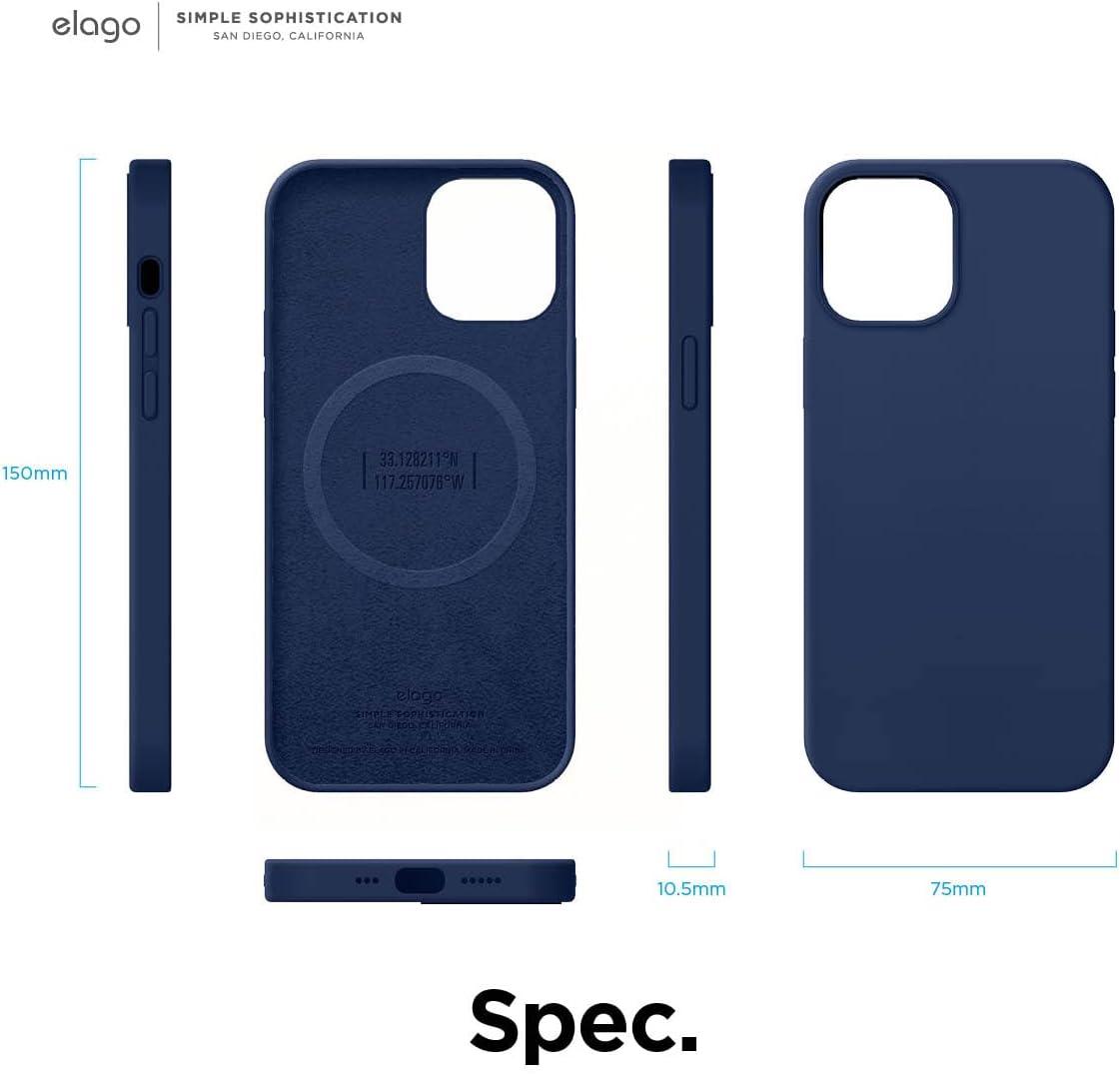 imageelago Magnetic Silicone Case Lovely Pink for iPhone 1212 Pro Builtin Magnets Compatible with MagSafe Accessories CaseIndigo Jeans