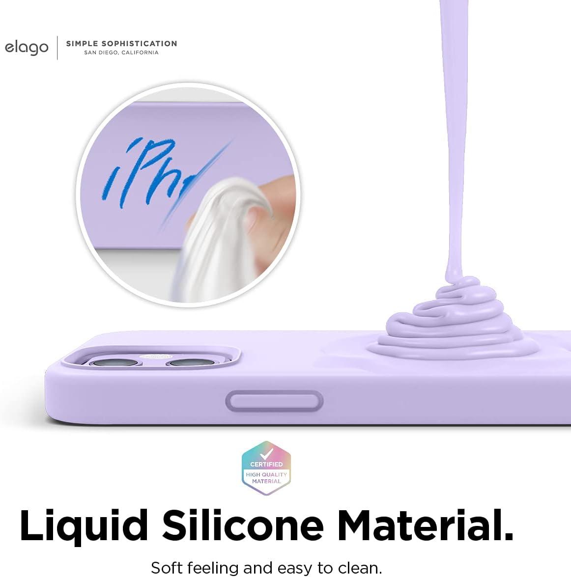 imageelago Magnetic Silicone Case Lovely Pink for iPhone 1212 Pro Builtin Magnets Compatible with MagSafe Accessories CaseLavender