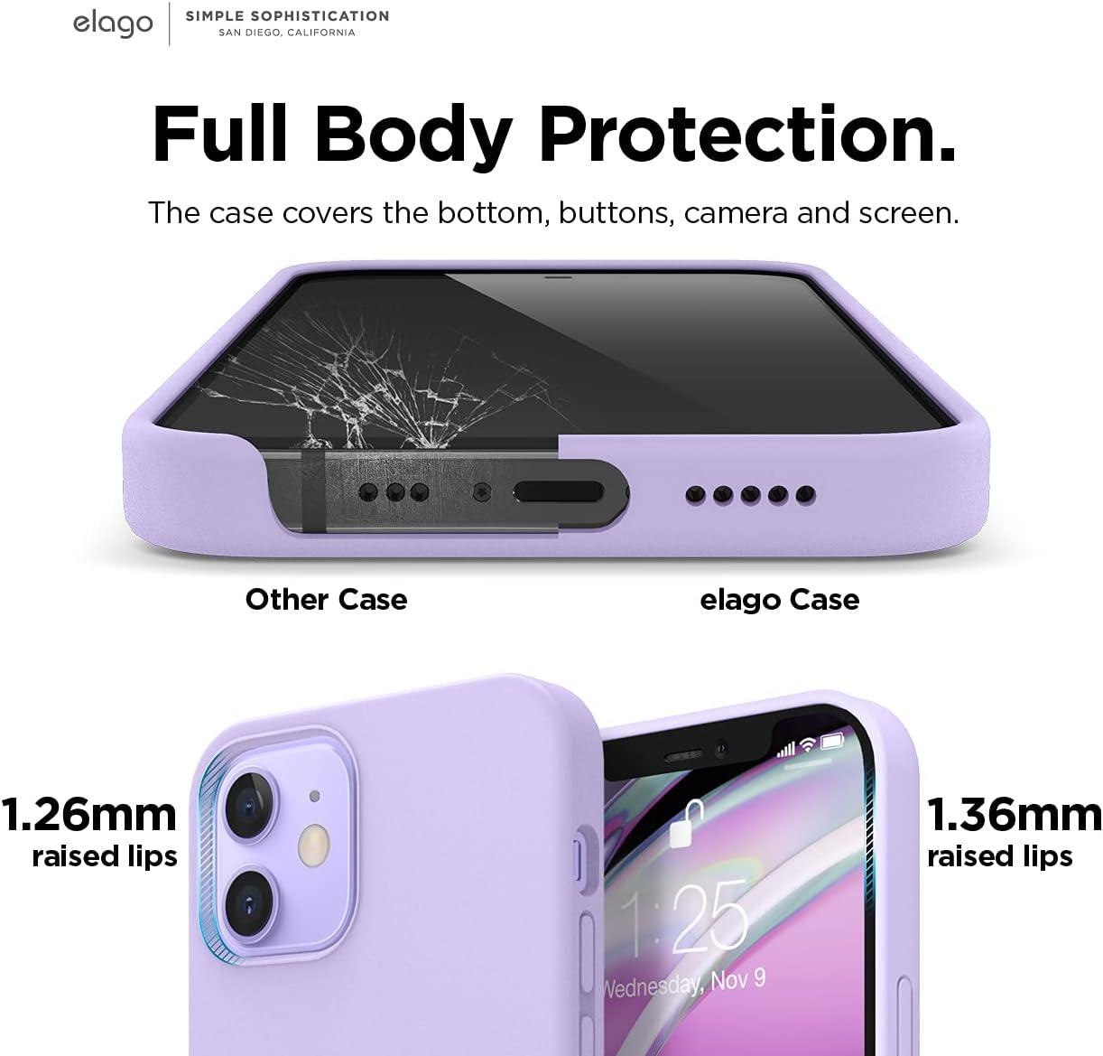 imageelago Magnetic Silicone Case Lovely Pink for iPhone 1212 Pro Builtin Magnets Compatible with MagSafe Accessories CaseLavender