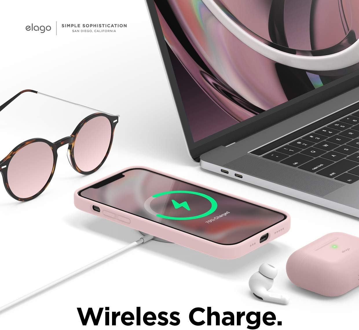 imageelago Magnetic Silicone Case Lovely Pink for iPhone 1212 Pro Builtin Magnets Compatible with MagSafe Accessories CasePink