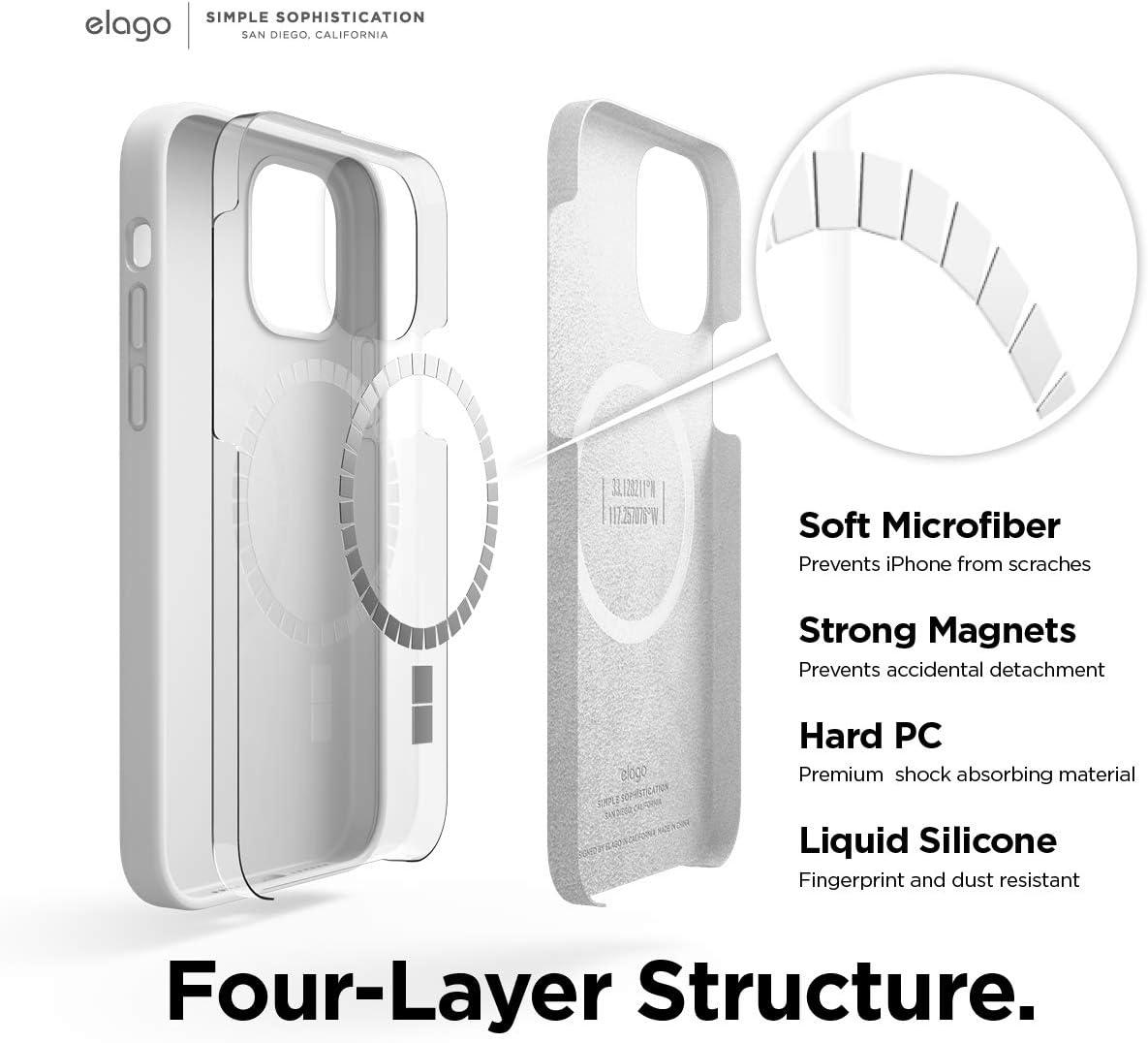 imageelago Magnetic Silicone Case Lovely Pink for iPhone 1212 Pro Builtin Magnets Compatible with MagSafe Accessories Casewhite