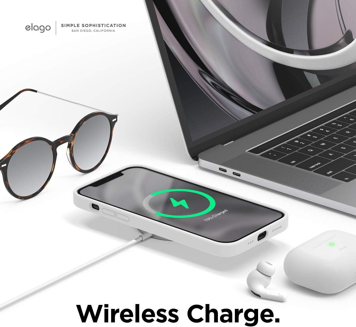 imageelago Magnetic Silicone Case Lovely Pink for iPhone 1212 Pro Builtin Magnets Compatible with MagSafe Accessories Casewhite