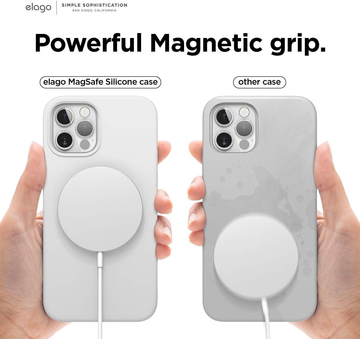imageelago Magnetic Silicone Case Lovely Pink for iPhone 1212 Pro Builtin Magnets Compatible with MagSafe Accessories Casewhite