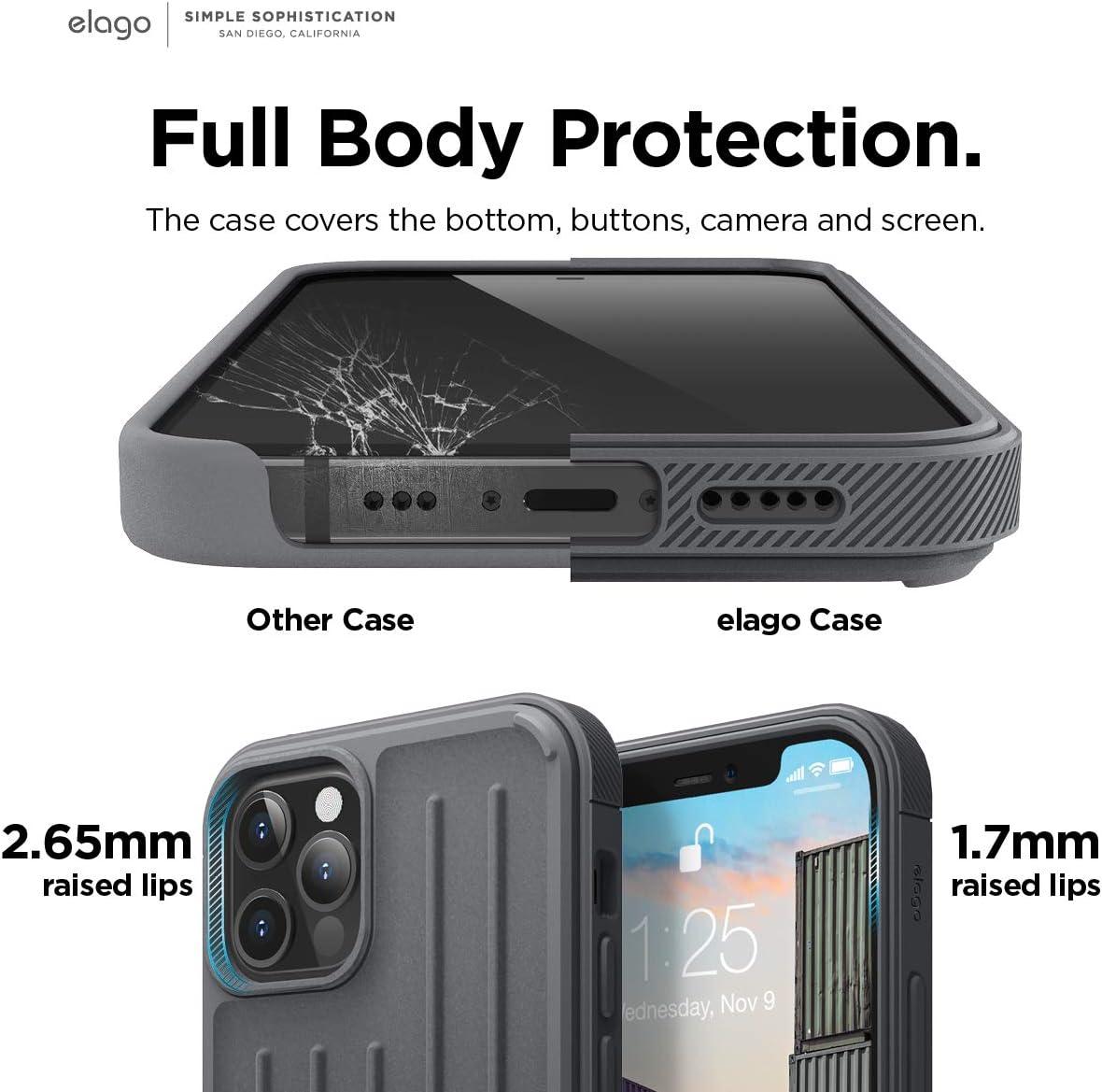 imageelago Protective Armor Case Compatible with iPhone 12 and Compatible with iPhone 12 Pro 61 Inch Graphite Grey  Shock Absorbing Design Durable TPU Wireless Charging Supported