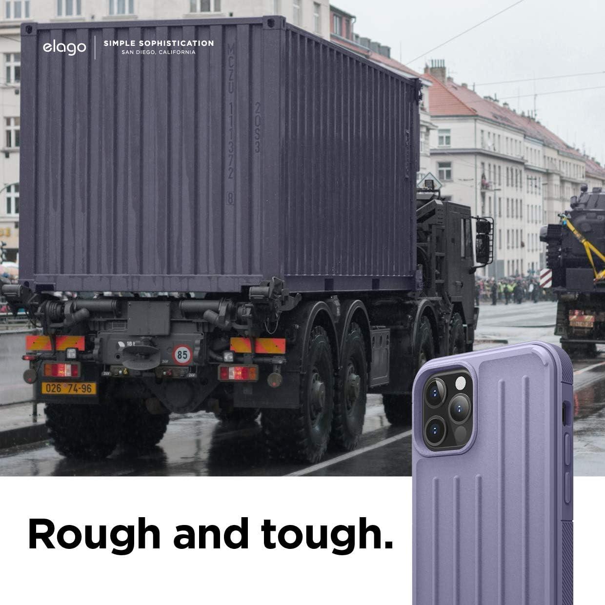 imageelago Protective Armor Case Compatible with iPhone 12 and Compatible with iPhone 12 Pro 61 Inch Lavender Grey  Shock Absorbing Design Durable TPU Wireless Charging Supported