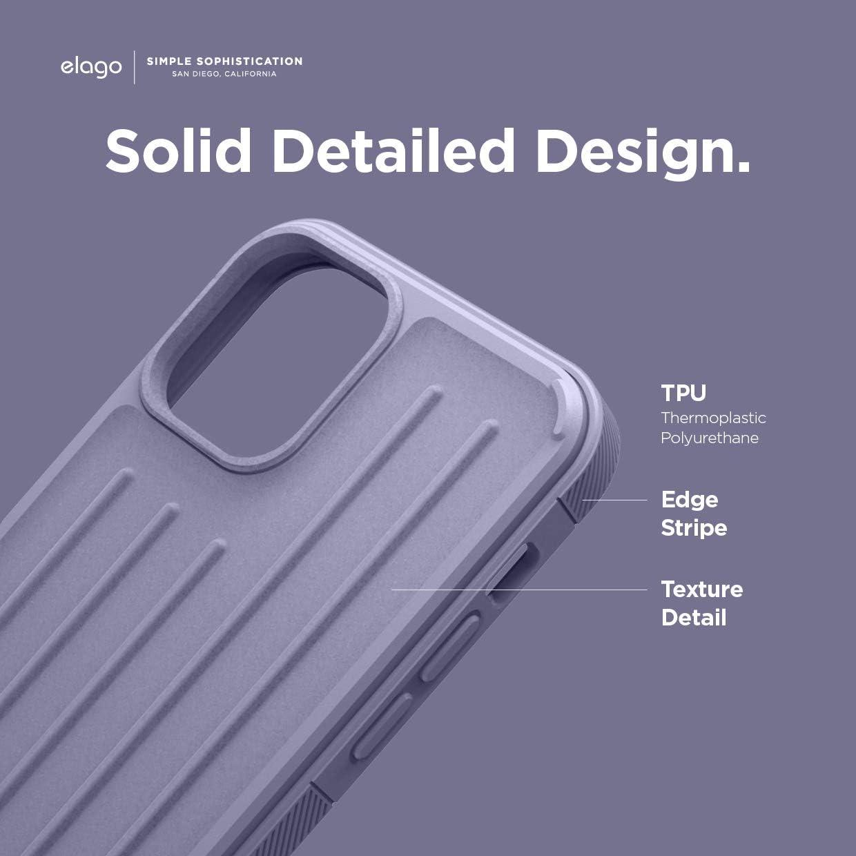 imageelago Protective Armor Case Compatible with iPhone 12 and Compatible with iPhone 12 Pro 61 Inch Lavender Grey  Shock Absorbing Design Durable TPU Wireless Charging Supported