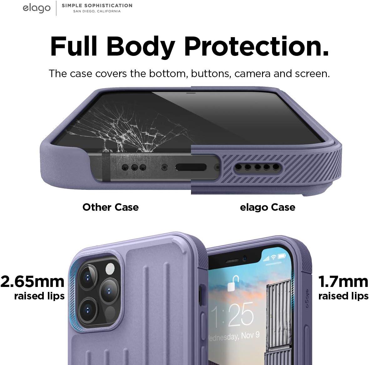 imageelago Protective Armor Case Compatible with iPhone 12 and Compatible with iPhone 12 Pro 61 Inch Lavender Grey  Shock Absorbing Design Durable TPU Wireless Charging Supported