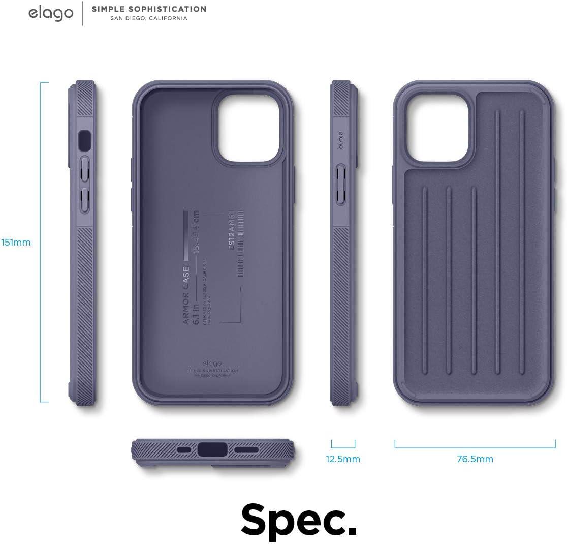 imageelago Protective Armor Case Compatible with iPhone 12 and Compatible with iPhone 12 Pro 61 Inch Lavender Grey  Shock Absorbing Design Durable TPU Wireless Charging Supported