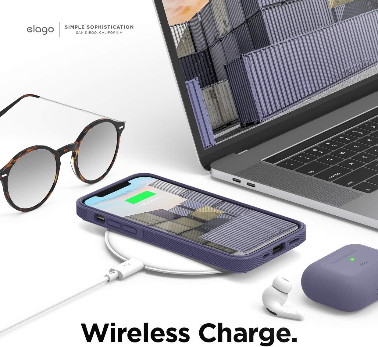 imageelago Protective Armor Case Compatible with iPhone 12 and Compatible with iPhone 12 Pro 61 Inch Lavender Grey  Shock Absorbing Design Durable TPU Wireless Charging Supported