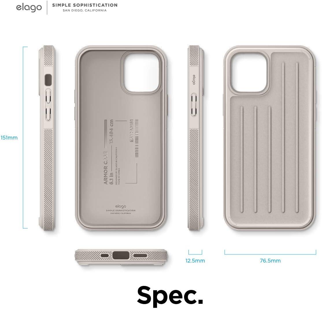 imageelago Protective Armor Case Compatible with iPhone 12 and Compatible with iPhone 12 Pro 61 Inch Stone  Shock Absorbing Design Durable TPU Wireless Charging Supported
