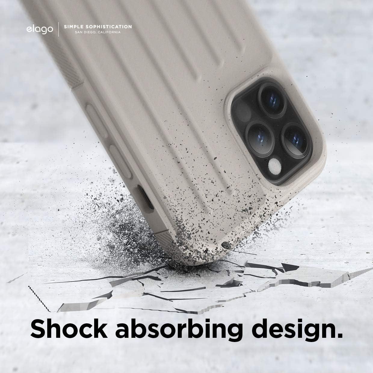 imageelago Protective Armor Case Compatible with iPhone 12 and Compatible with iPhone 12 Pro 61 Inch Stone  Shock Absorbing Design Durable TPU Wireless Charging Supported