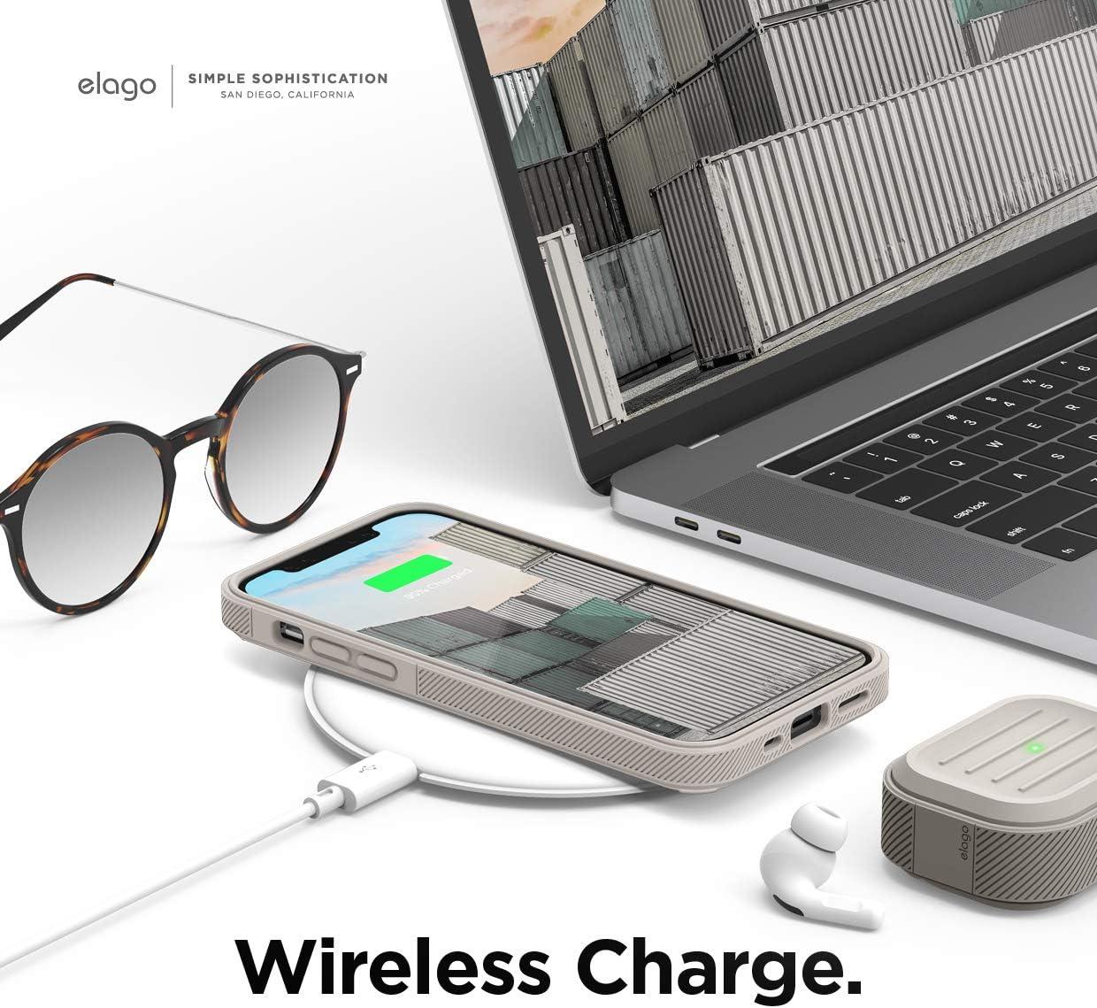 imageelago Protective Armor Case Compatible with iPhone 12 and Compatible with iPhone 12 Pro 61 Inch Stone  Shock Absorbing Design Durable TPU Wireless Charging Supported
