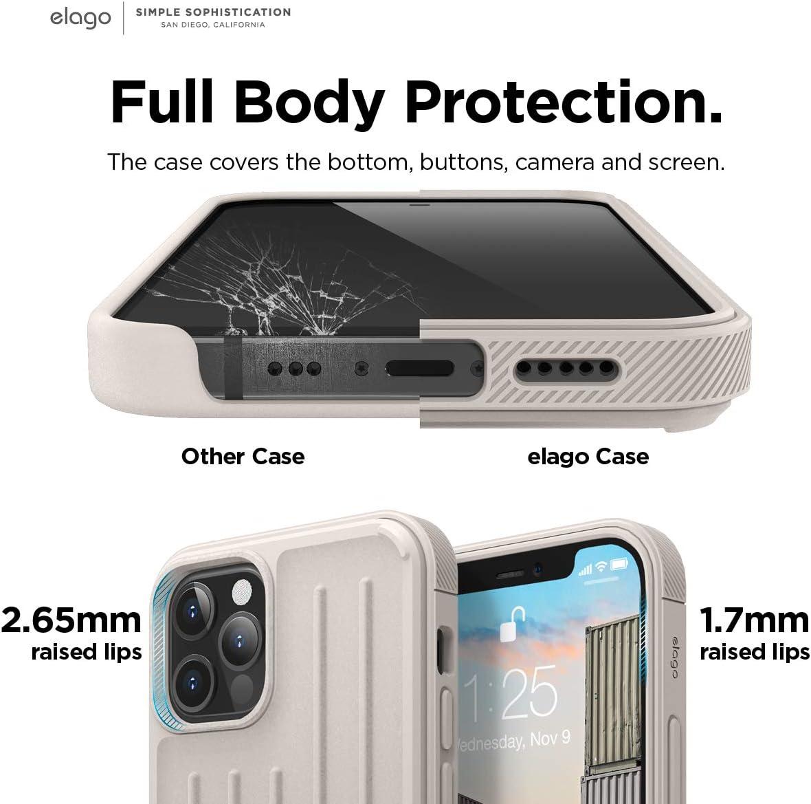 imageelago Protective Armor Case Compatible with iPhone 12 and Compatible with iPhone 12 Pro 61 Inch Stone  Shock Absorbing Design Durable TPU Wireless Charging Supported