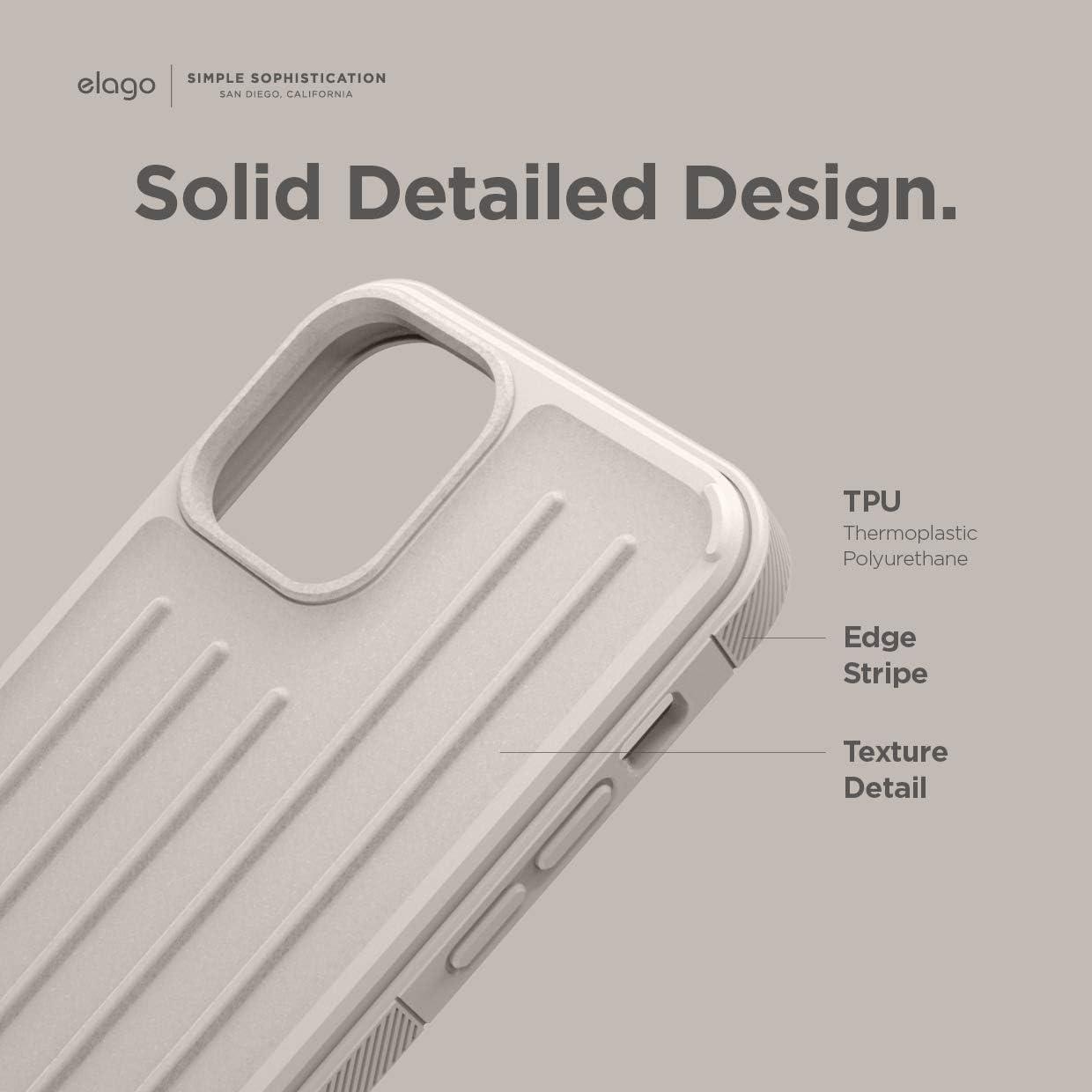 imageelago Protective Armor Case Compatible with iPhone 12 and Compatible with iPhone 12 Pro 61 Inch Stone  Shock Absorbing Design Durable TPU Wireless Charging Supported