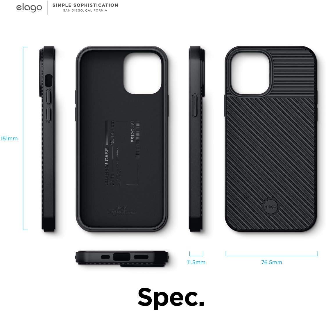 imageelago Protective Cushion Case Compatible with iPhone 12 and Compatible with iPhone 12 Pro 2020 Black  Shock Absorbing Design Supports Magsafe