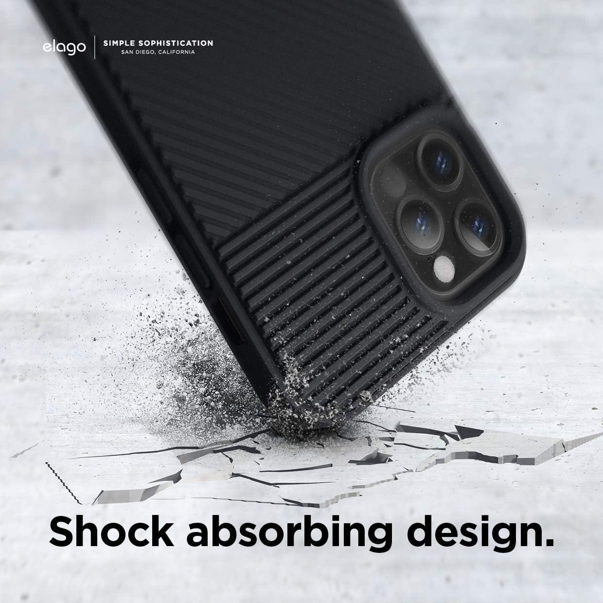 imageelago Protective Cushion Case Compatible with iPhone 12 and Compatible with iPhone 12 Pro 2020 Black  Shock Absorbing Design Supports Magsafe