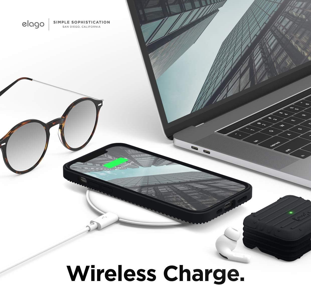 imageelago Protective Cushion Case Compatible with iPhone 12 and Compatible with iPhone 12 Pro 2020 Black  Shock Absorbing Design Supports Magsafe