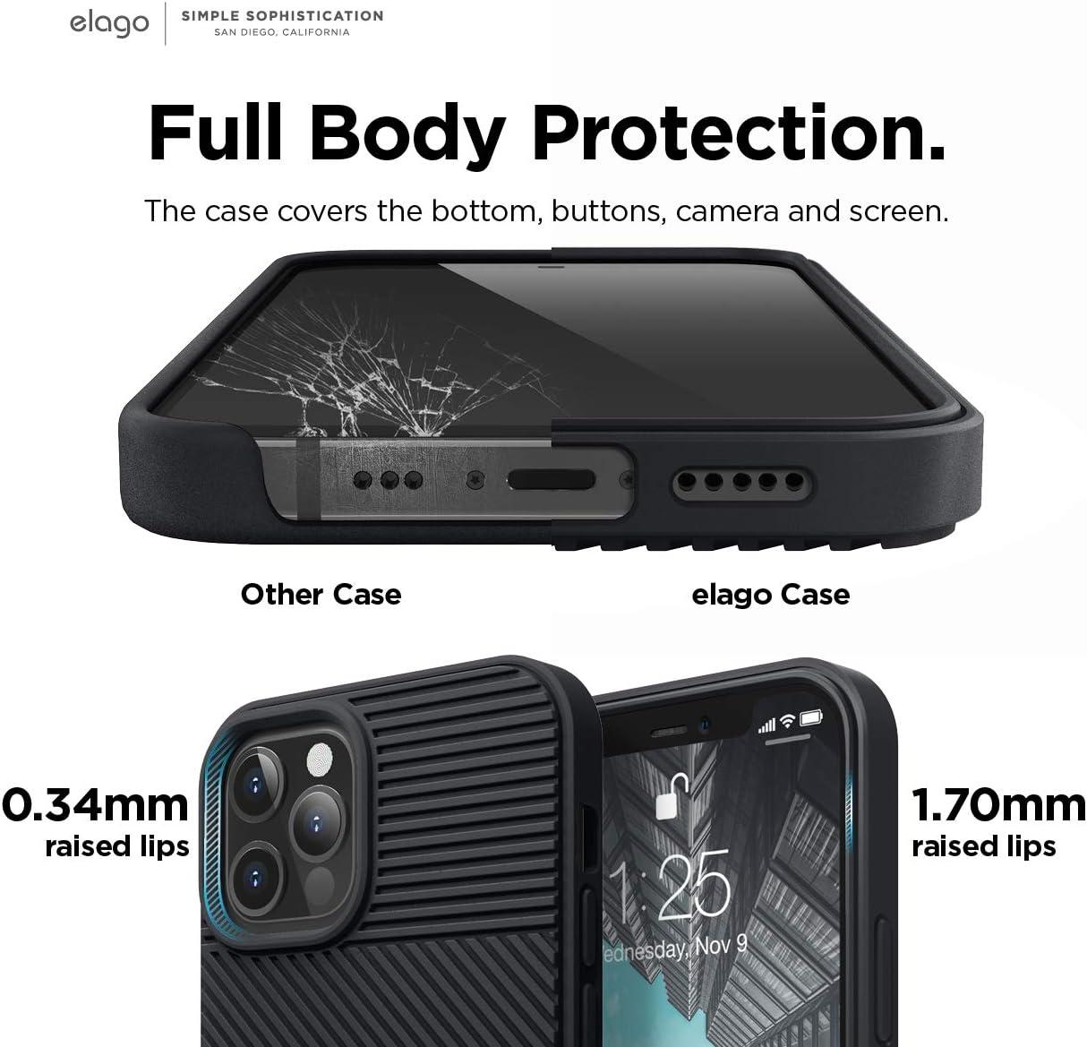 imageelago Protective Cushion Case Compatible with iPhone 12 and Compatible with iPhone 12 Pro 2020 Black  Shock Absorbing Design Supports Magsafe