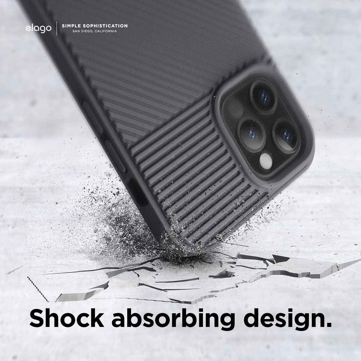 imageelago Protective Cushion Case Compatible with iPhone 12 and Compatible with iPhone 12 Pro 2020 Graphite Grey  Shock Absorbing Design Supports Magsafe