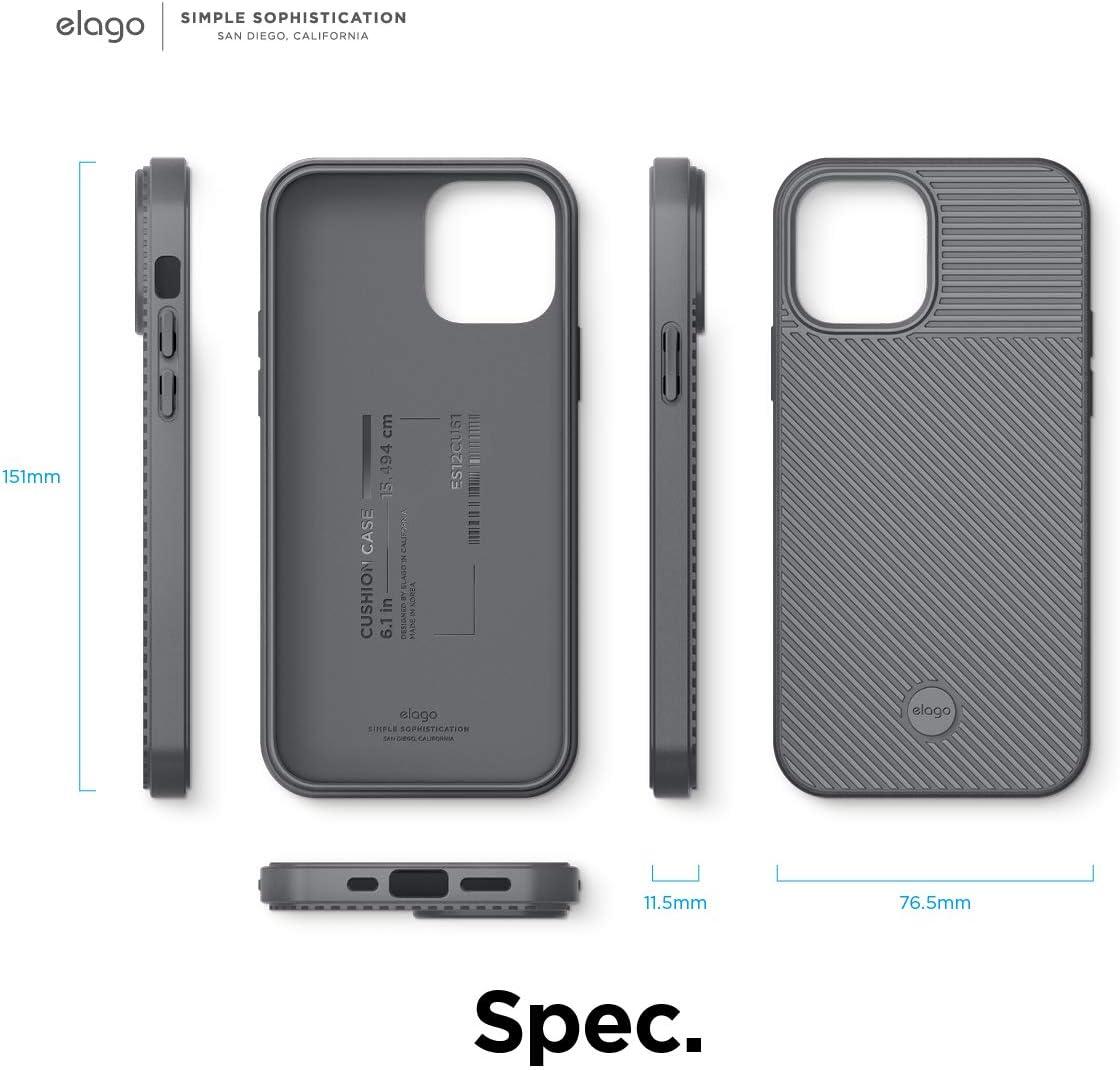 imageelago Protective Cushion Case Compatible with iPhone 12 and Compatible with iPhone 12 Pro 2020 Graphite Grey  Shock Absorbing Design Supports Magsafe