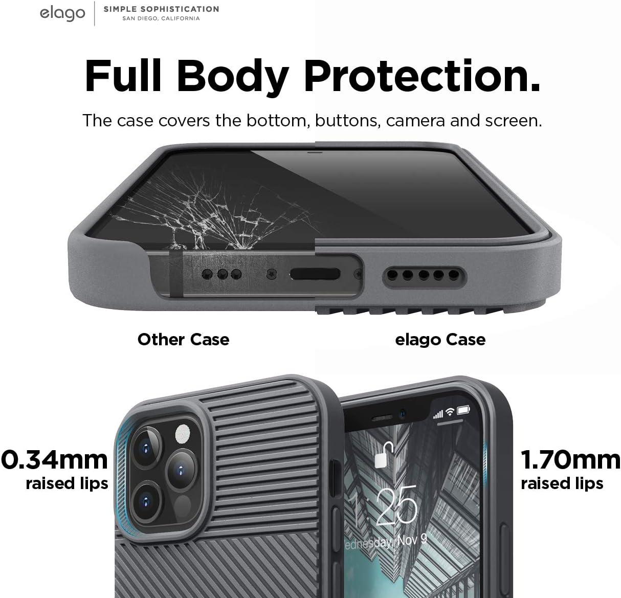 imageelago Protective Cushion Case Compatible with iPhone 12 and Compatible with iPhone 12 Pro 2020 Graphite Grey  Shock Absorbing Design Supports Magsafe