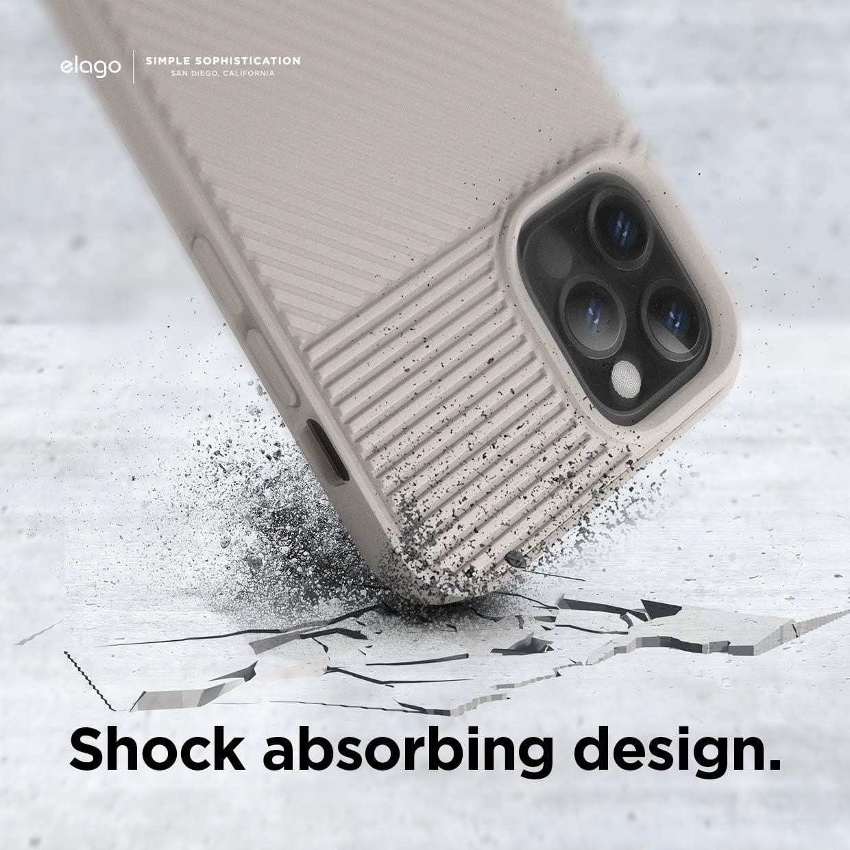 imageelago Protective Cushion Case Compatible with iPhone 12 and Compatible with iPhone 12 Pro 2020 Stone  Shock Absorbing Design Supports Magsafe