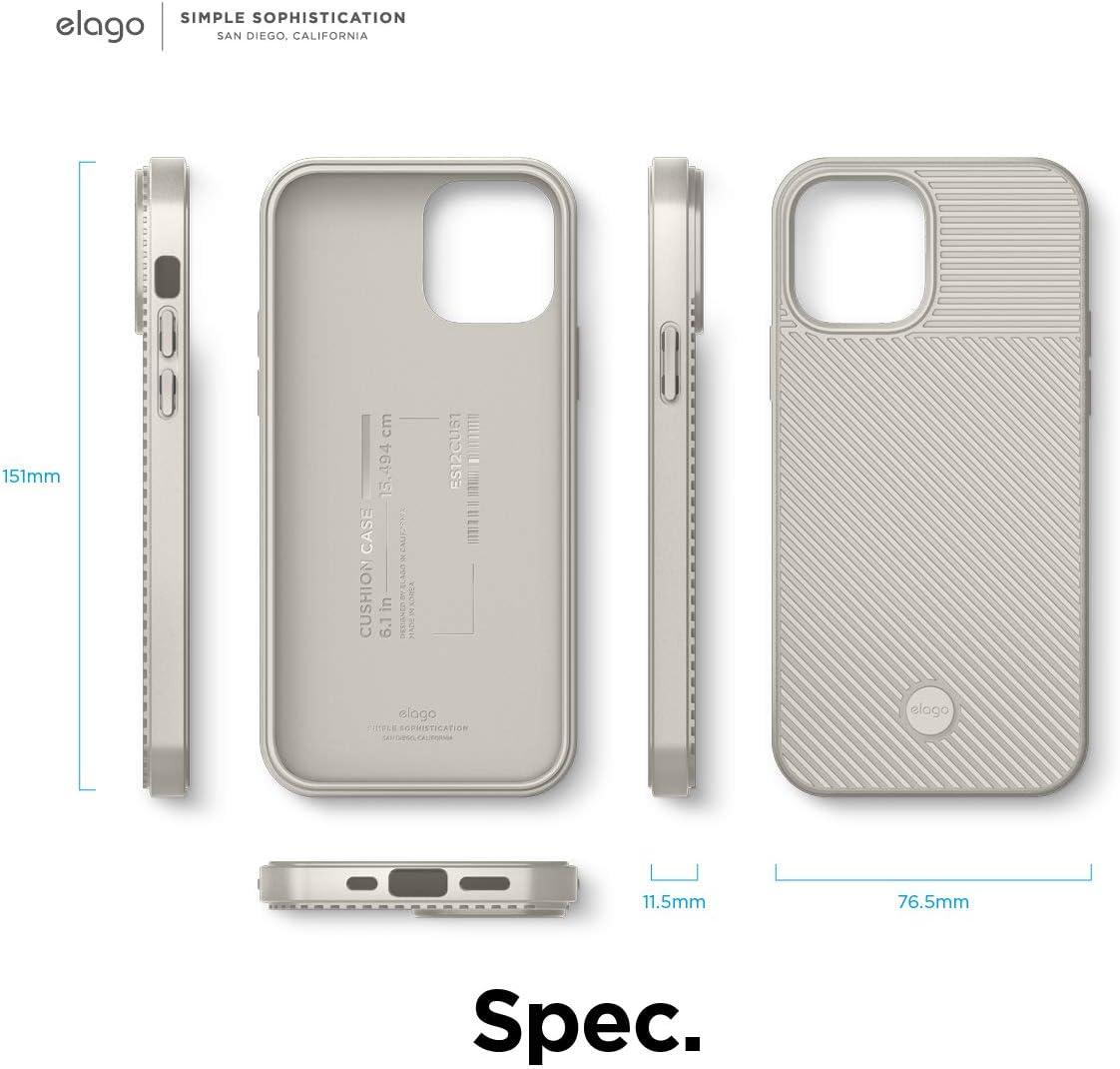 imageelago Protective Cushion Case Compatible with iPhone 12 and Compatible with iPhone 12 Pro 2020 Stone  Shock Absorbing Design Supports Magsafe