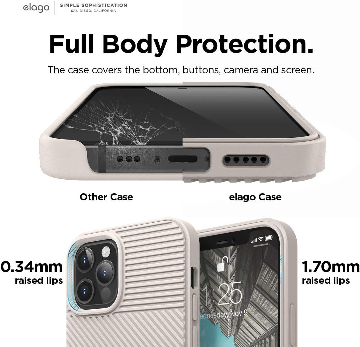 imageelago Protective Cushion Case Compatible with iPhone 12 and Compatible with iPhone 12 Pro 2020 Stone  Shock Absorbing Design Supports Magsafe