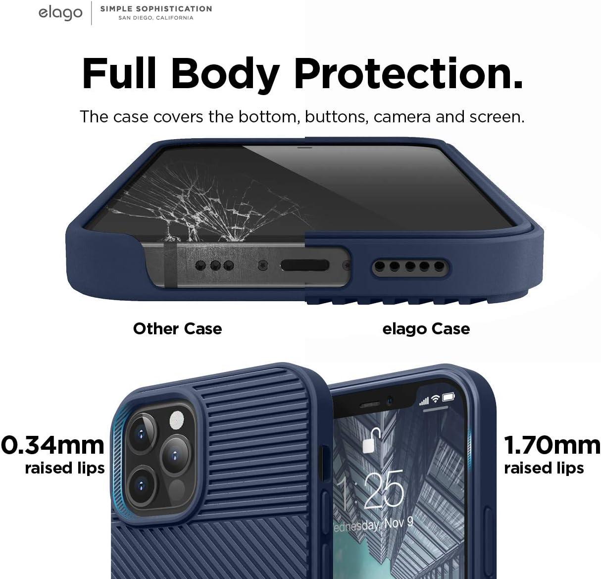 imageelago Protective Cushion Case Compatible with iPhone 12 and Compatible with iPhone 12 Pro 61 Inch 2020 Navy Blue  Shock Absorbing Design Wireless Charging Supported