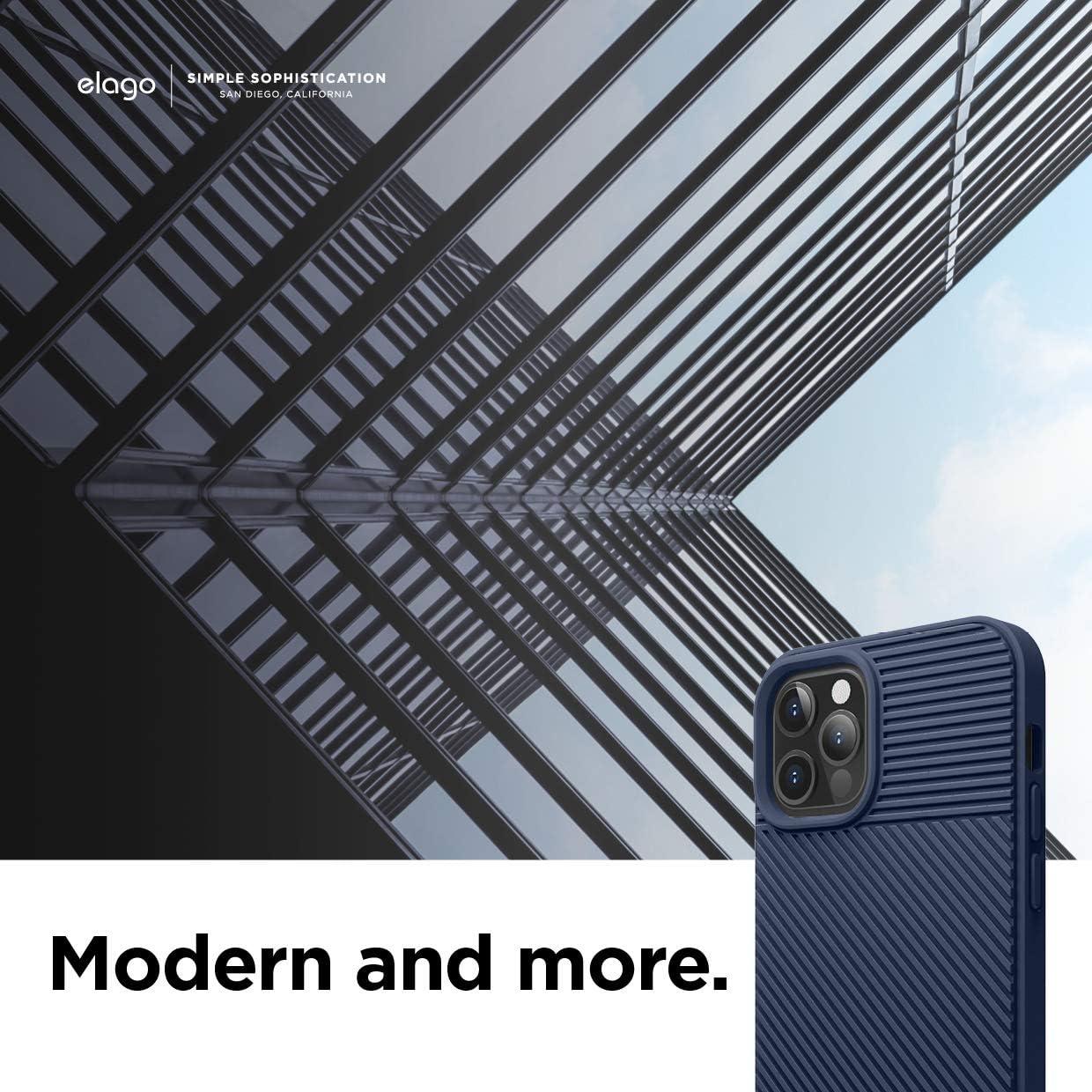 imageelago Protective Cushion Case Compatible with iPhone 12 and Compatible with iPhone 12 Pro 61 Inch 2020 Navy Blue  Shock Absorbing Design Wireless Charging Supported