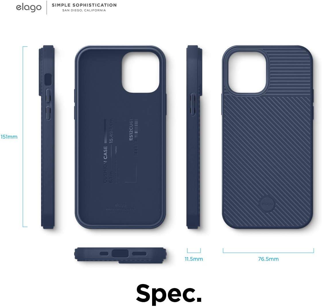 imageelago Protective Cushion Case Compatible with iPhone 12 and Compatible with iPhone 12 Pro 61 Inch 2020 Navy Blue  Shock Absorbing Design Wireless Charging Supported