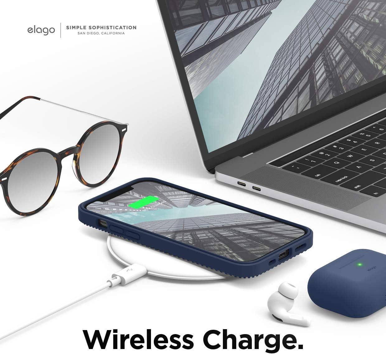 imageelago Protective Cushion Case Compatible with iPhone 12 and Compatible with iPhone 12 Pro 61 Inch 2020 Navy Blue  Shock Absorbing Design Wireless Charging Supported