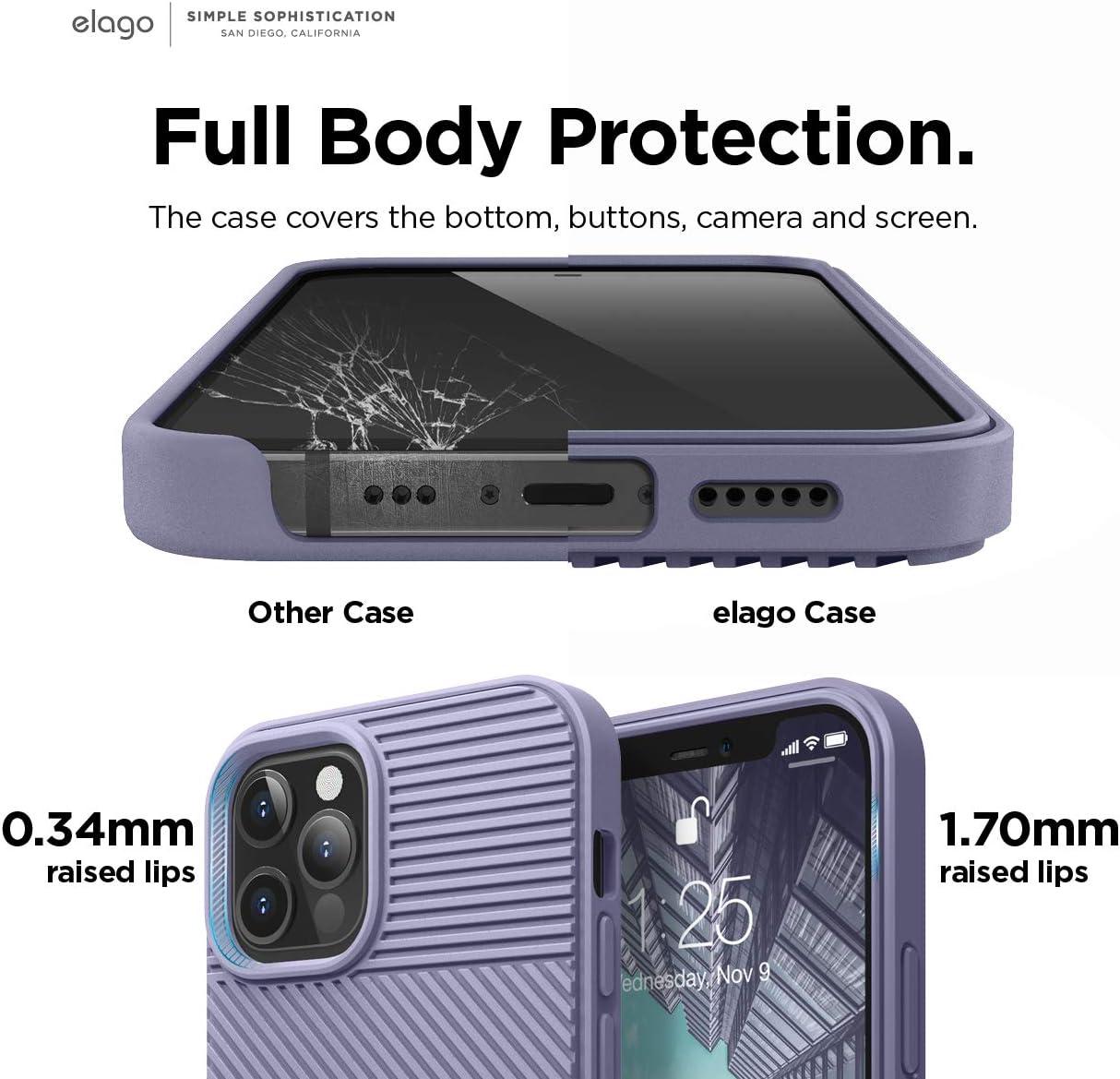 imageelago Protective Cushion Case Compatible with iPhone 12 and Compatible with iPhone 12 Pro 61 Inch 2020 Purple Grey  Shock Absorbing Design Wireless Charging Supported